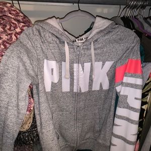 pink Victoria Secret zip up sweatshirt M